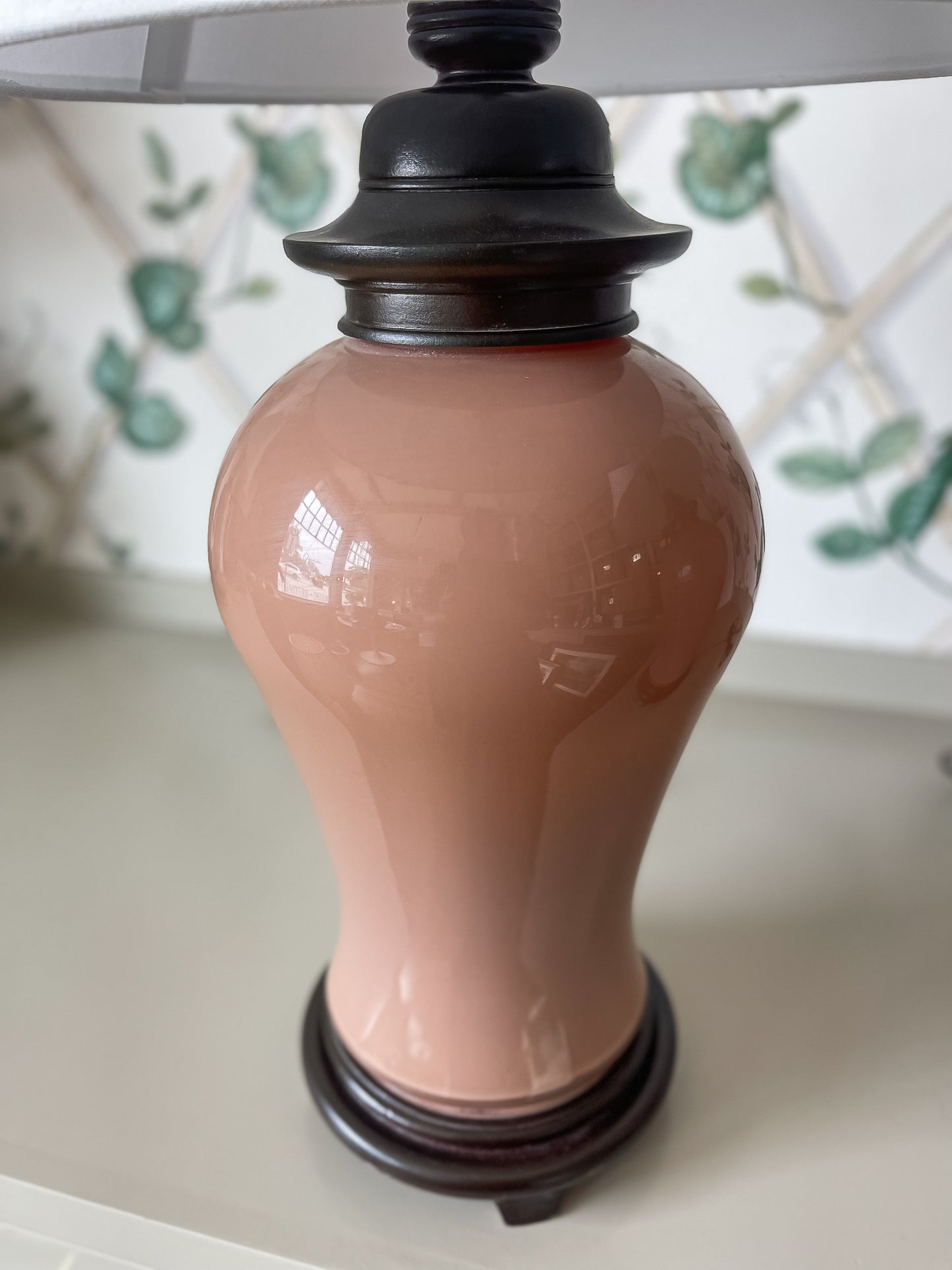 Vintage Blush Porcelain Table Lamp