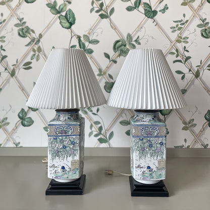 Hand-Painted Porcelain Table Lamps