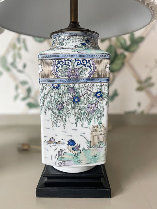 Pair, Hand-Painted Porcelain Lamps