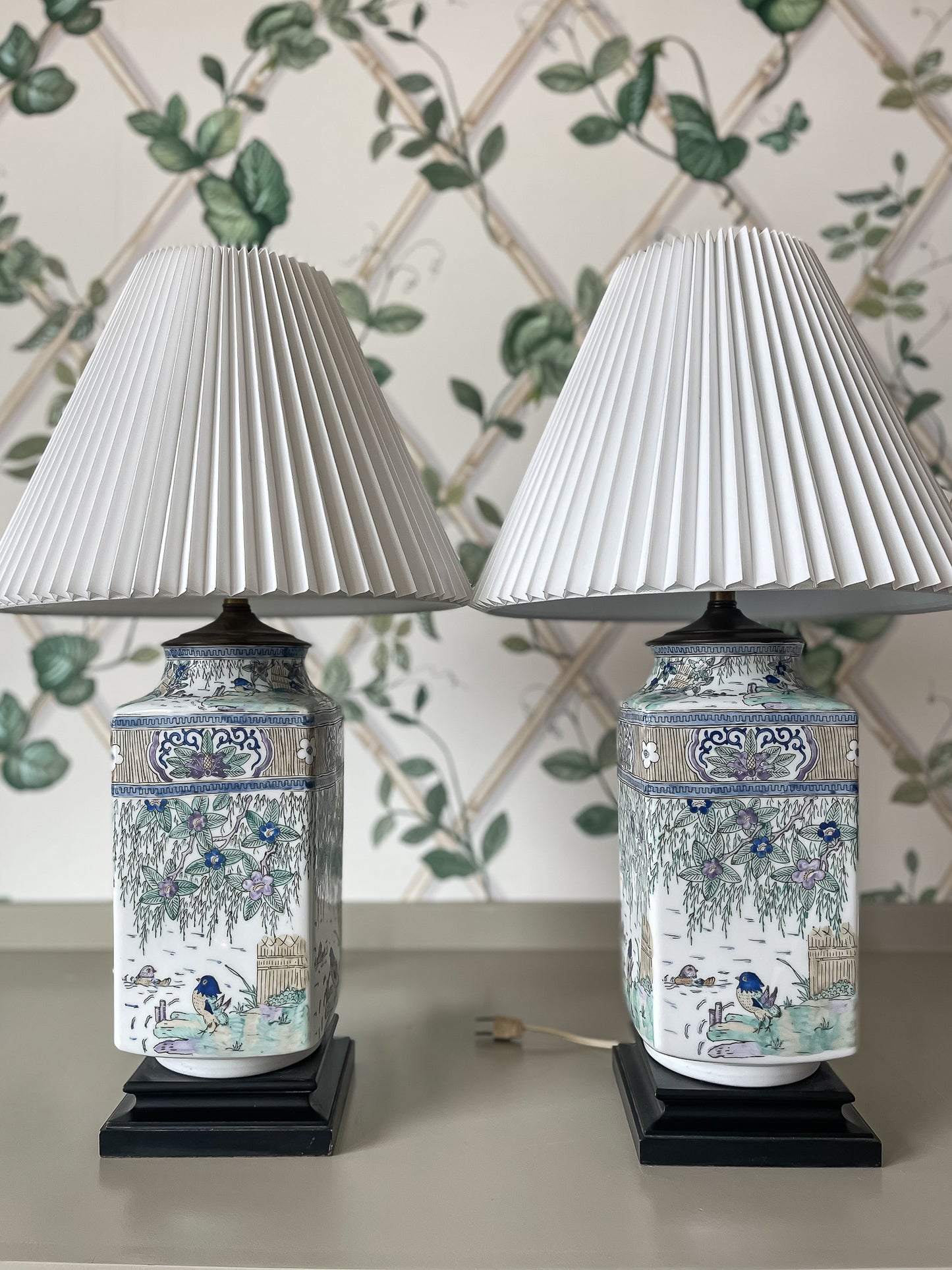 Hand-Painted Porcelain Table Lamps