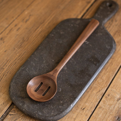 12’’ Walnut Wooden Slotted Spoon