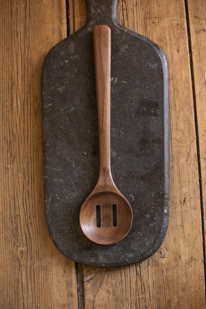 12’’ Walnut Wooden Slotted Spoon