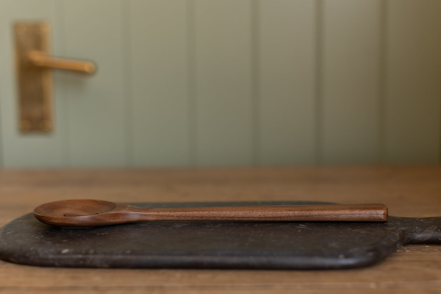 12’’ Walnut Wooden Slotted Spoon