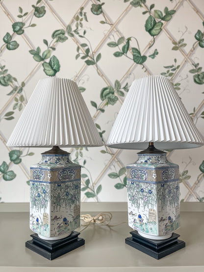 Hand-Painted Porcelain Table Lamps