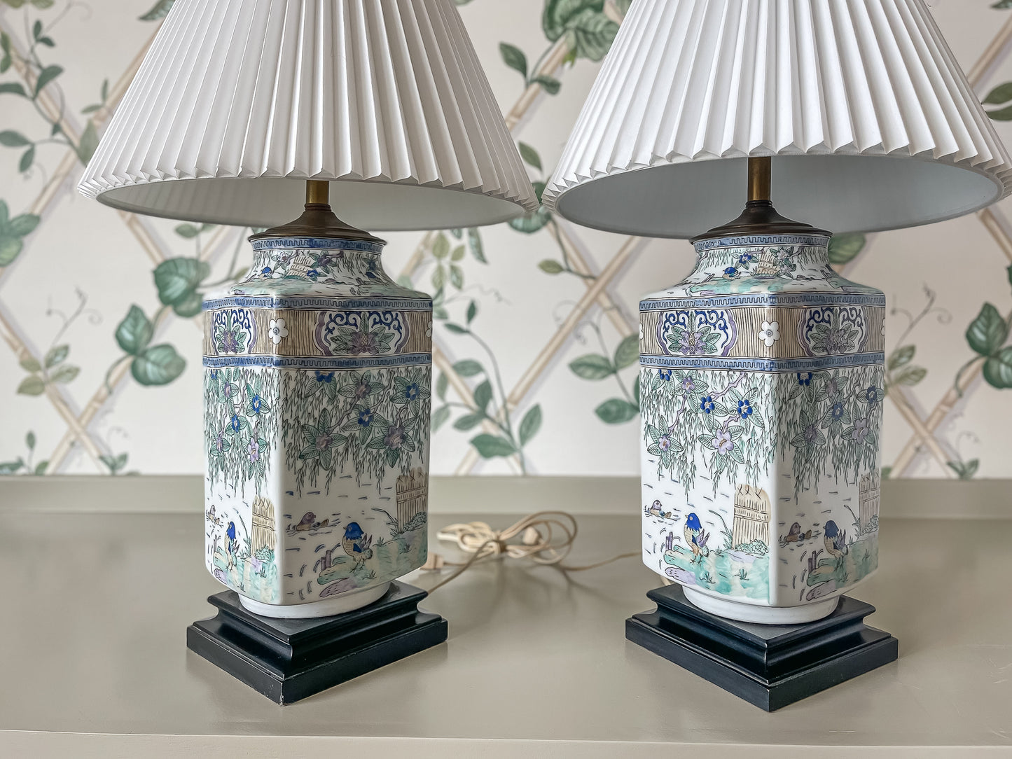 Hand-Painted Porcelain Table Lamps