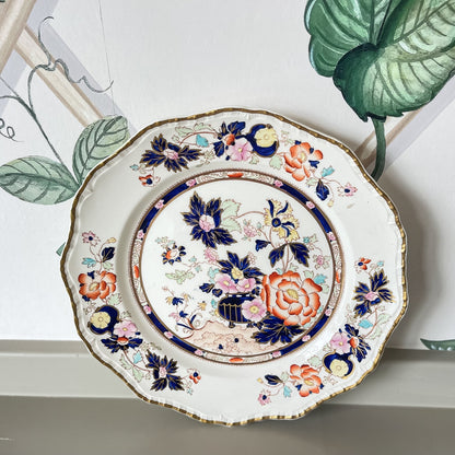 Antique Imari-Style Porcelain Plate with Gilded Detail