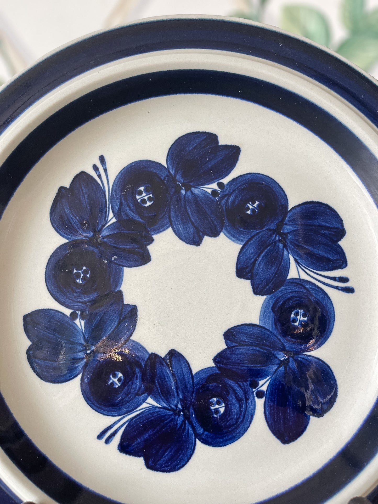 Vintage Hand-Painted Scandinavian Ceramic Plate