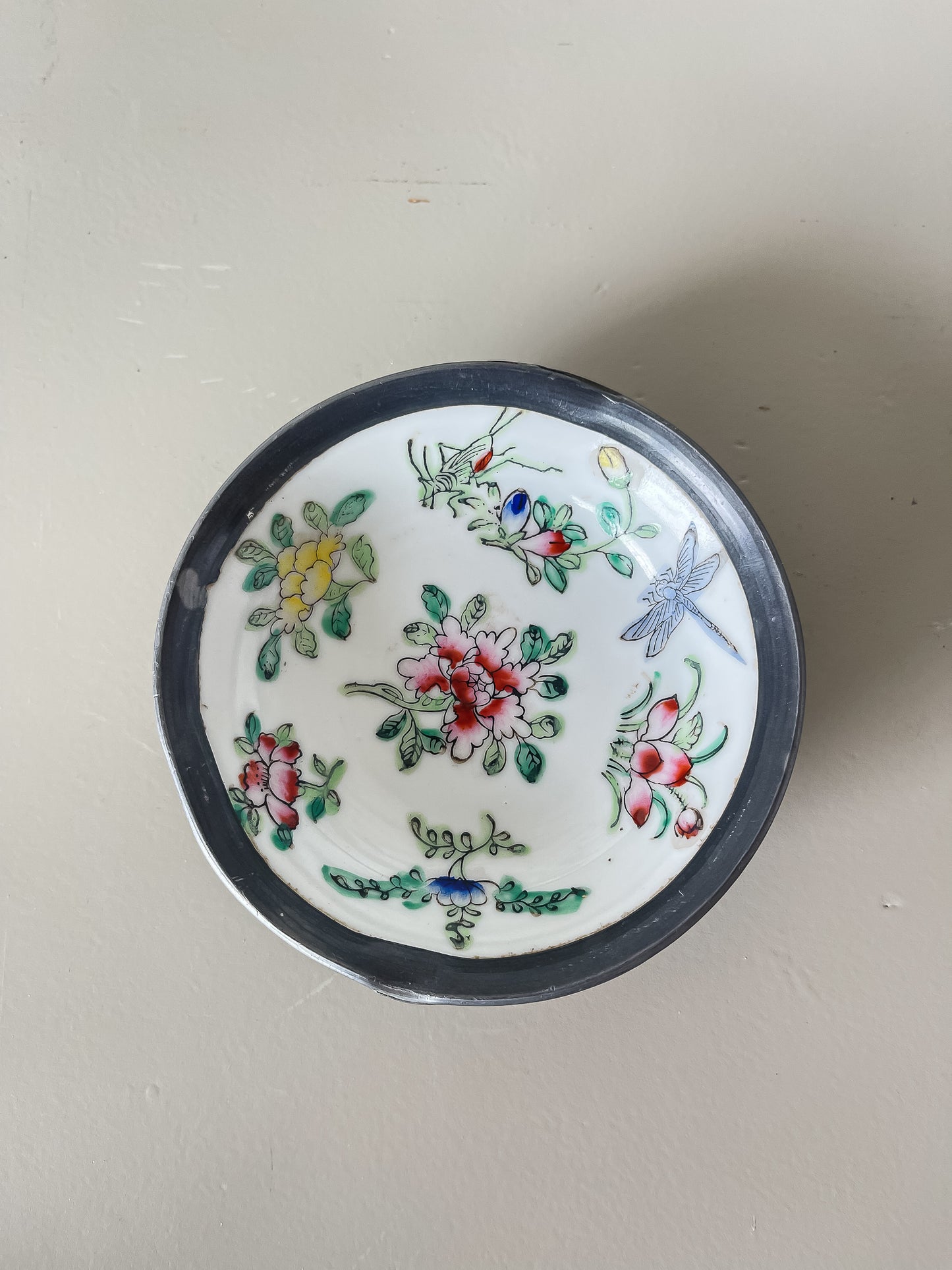 Hand-Painted Floral Trinket Dish