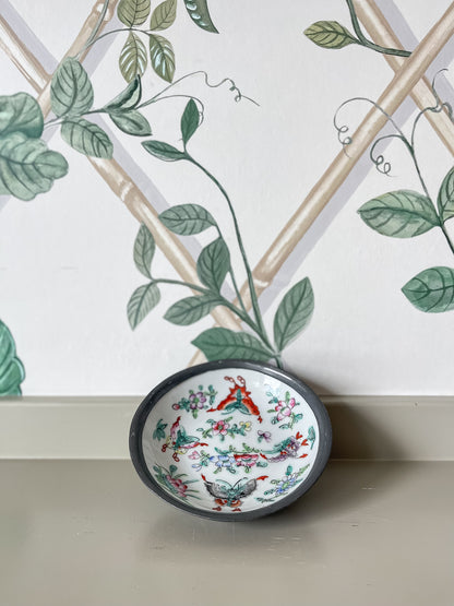 Hand-Painted Butterfly & Floral Dish