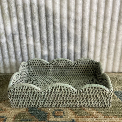 Rattan Scalloped Guest Towel Holder