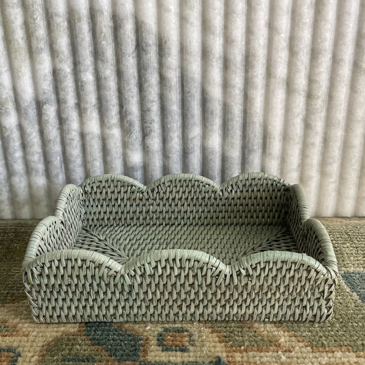 Rattan Scalloped Guest Towel Holder