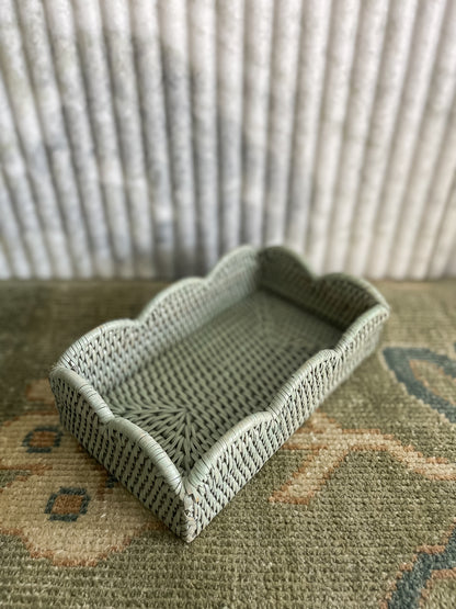 Rattan Scalloped Guest Towel Holder