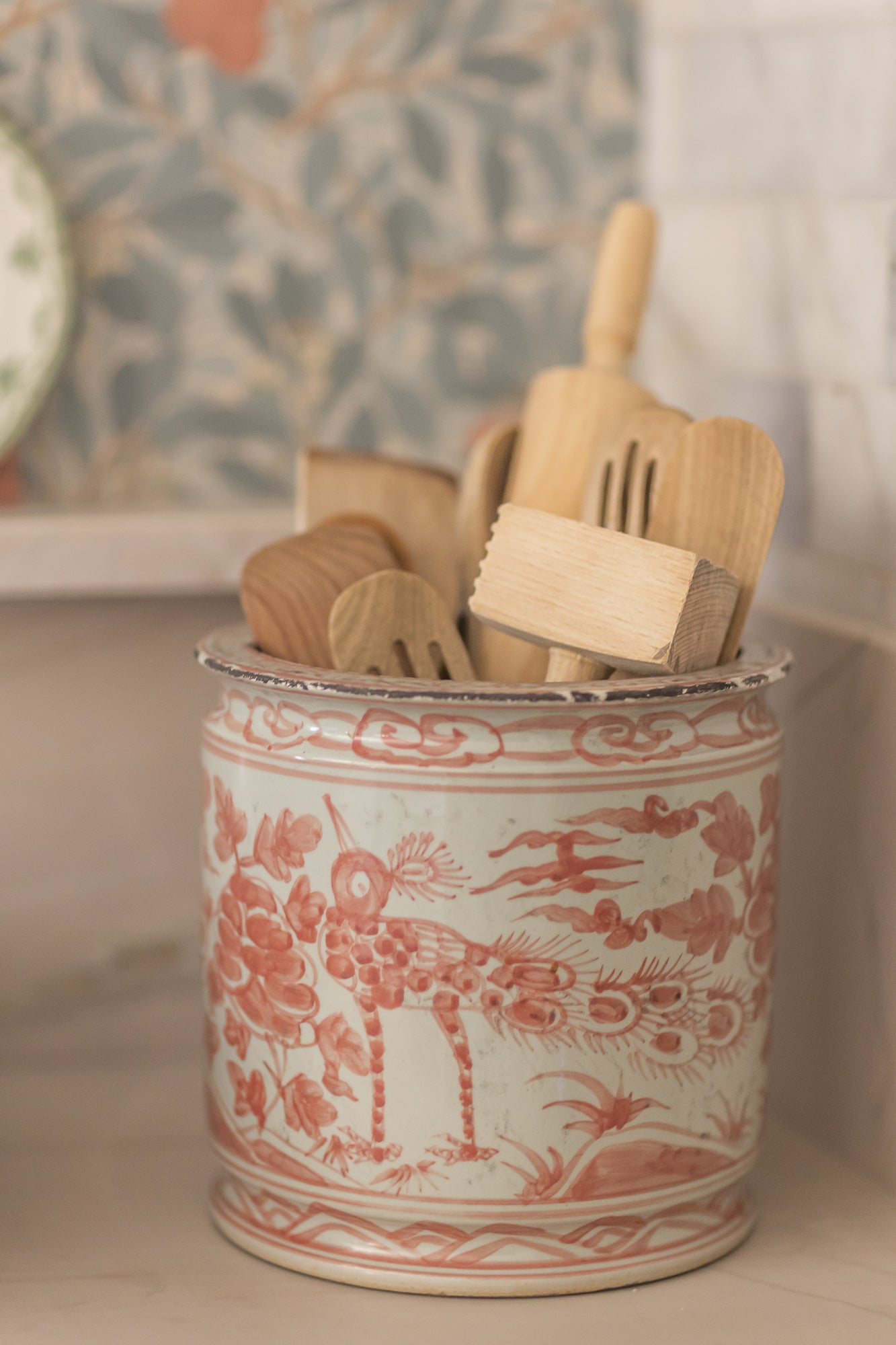 Red and White Orchid Pot
