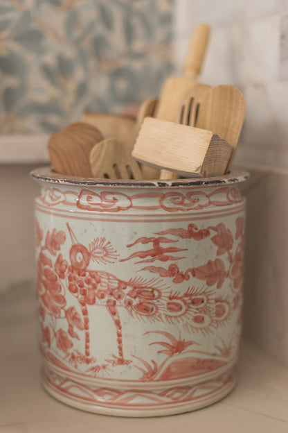 Red and White Orchid Pot