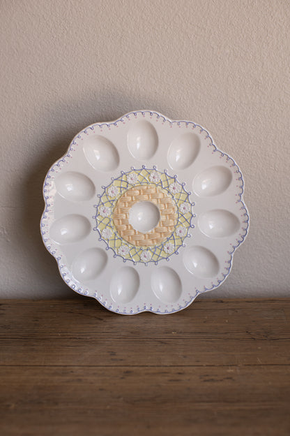 Vintage Ceramic Deviled Egg Plate