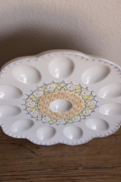 Vintage Ceramic Deviled Egg Plate