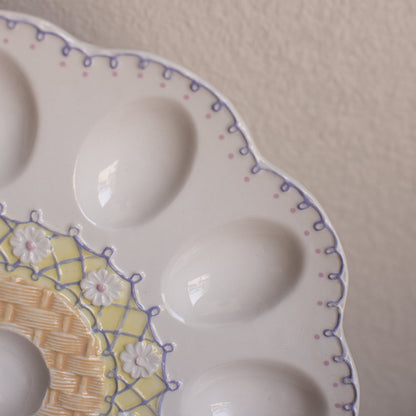 Vintage Ceramic Deviled Egg Plate
