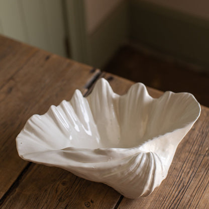 Vintage Ceramic Clamshell Bowl