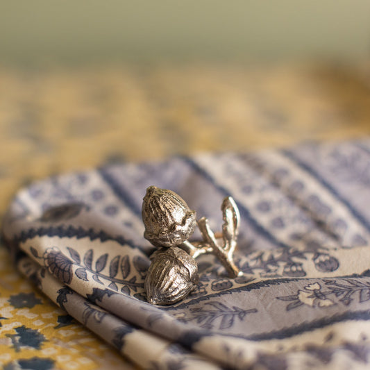 Silver Acorn Napkin Rings