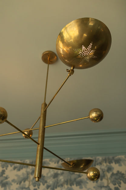 Get In My Orbit - Brass Star Chandelier