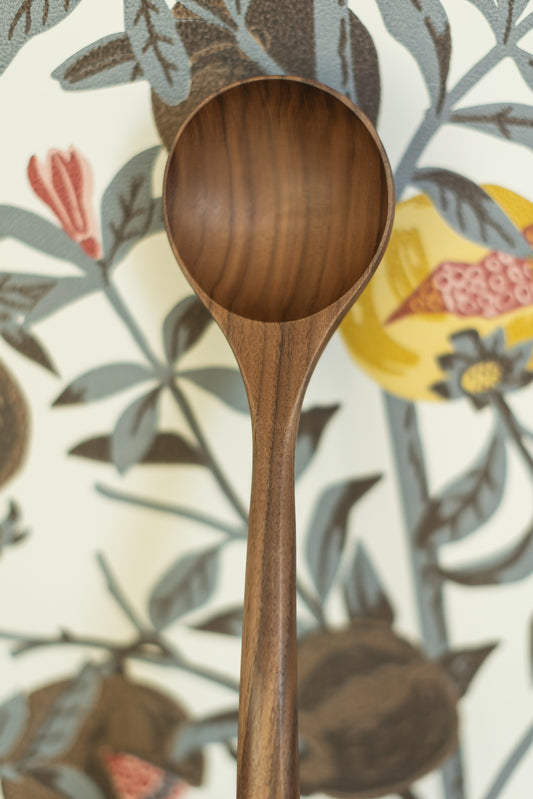 12’’ Walnut Wooden Round Spoon