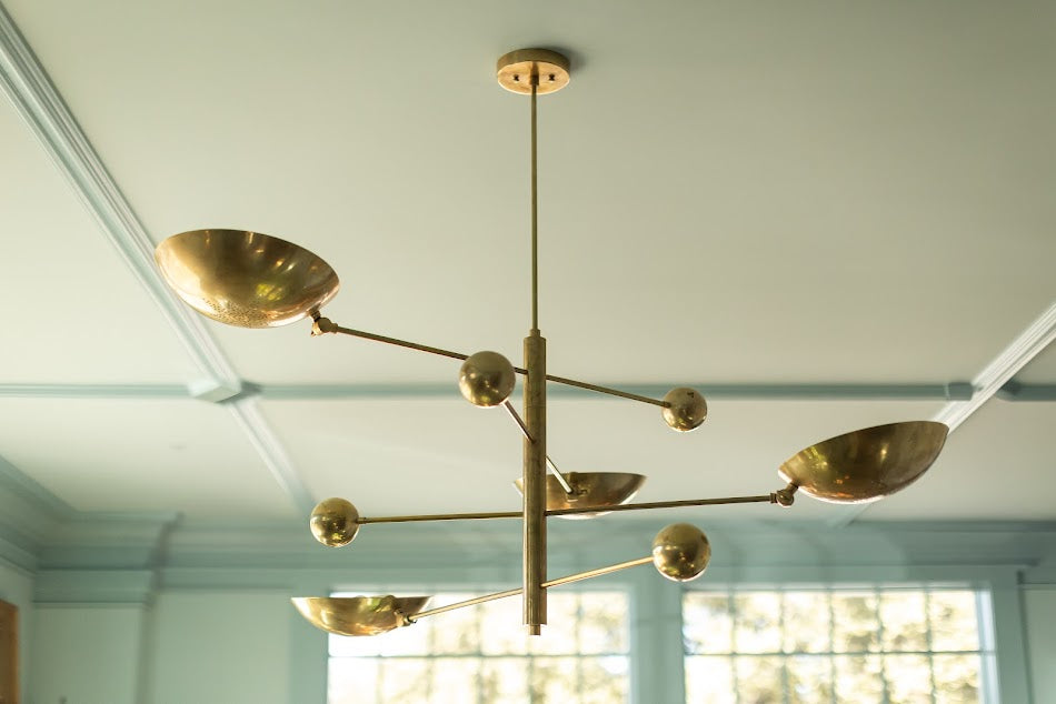 Get In My Orbit - Brass Star Chandelier