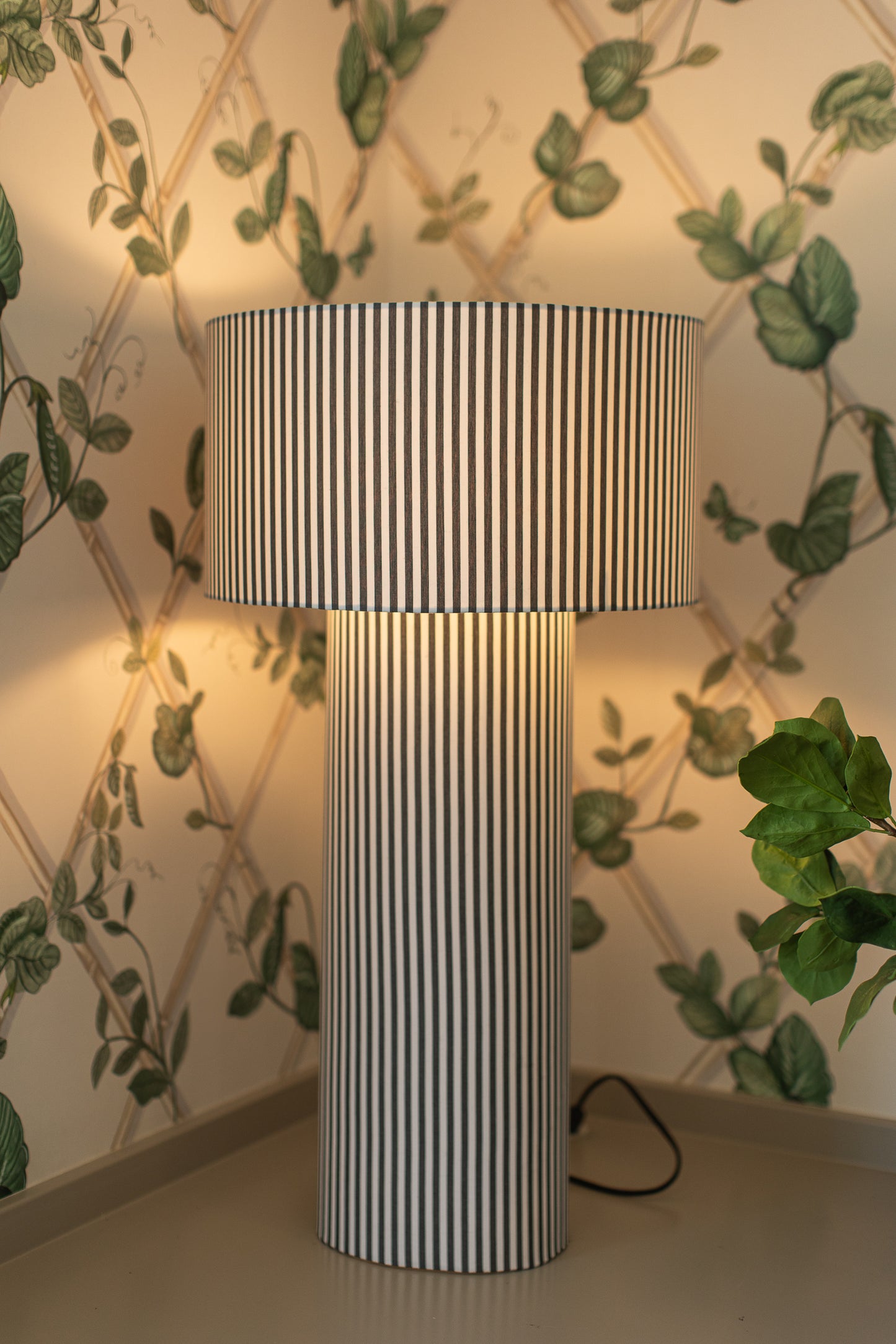 Oversized Striped Lamp