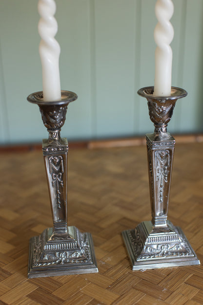 Silverplate Neoclassical Candlesticks