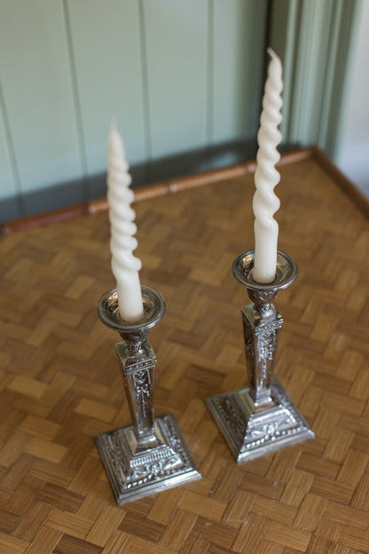 Silverplate Neoclassical Candlesticks
