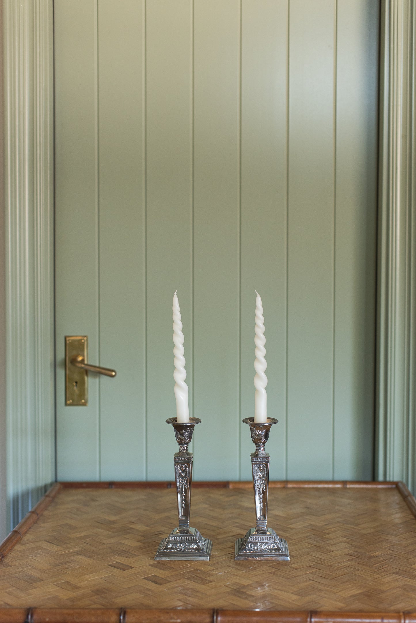 Silverplate Neoclassical Candlesticks