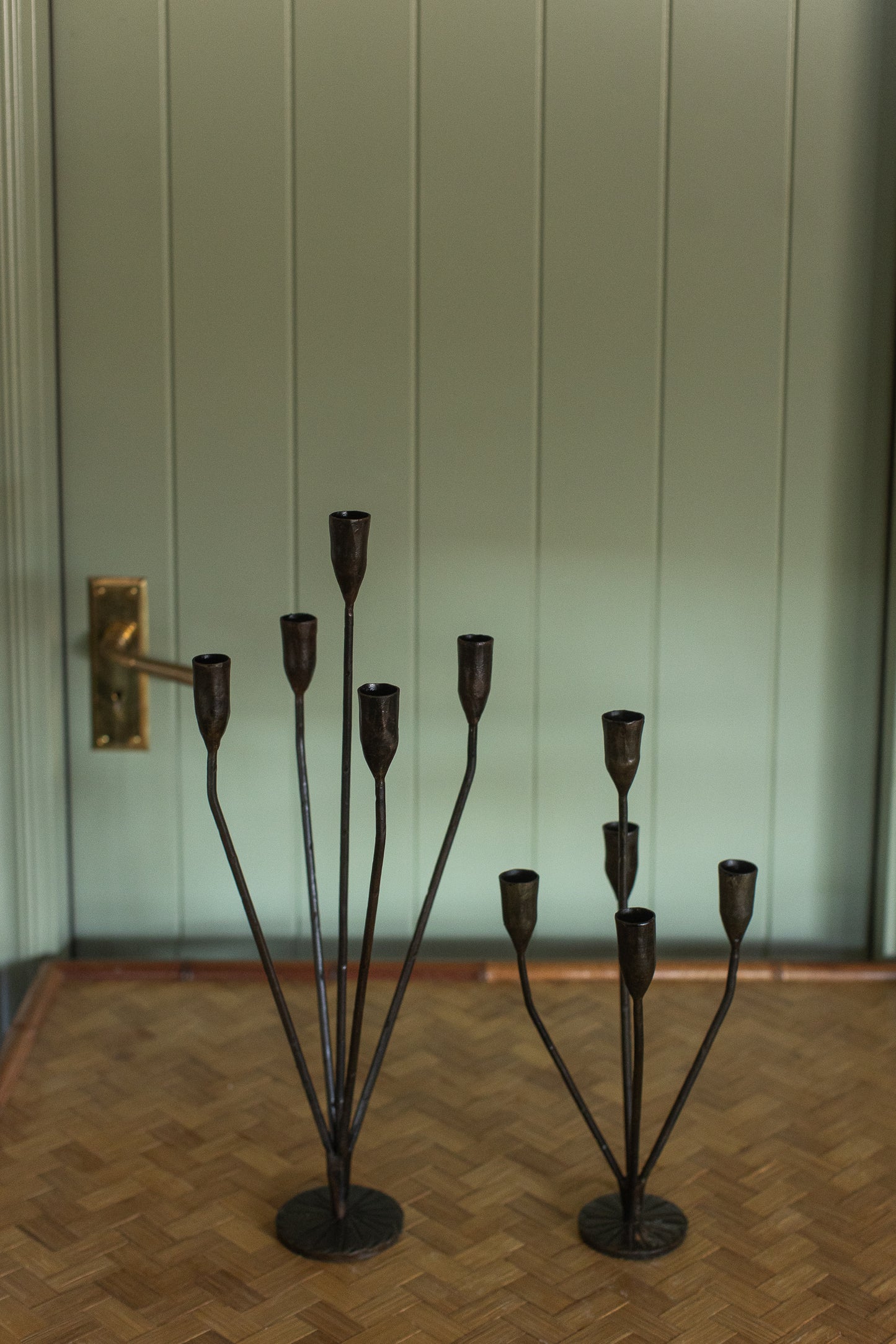 Hand-Forged Iron Candleholders