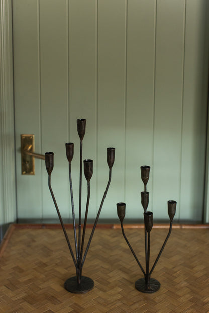 Hand-Forged Iron Candleholders