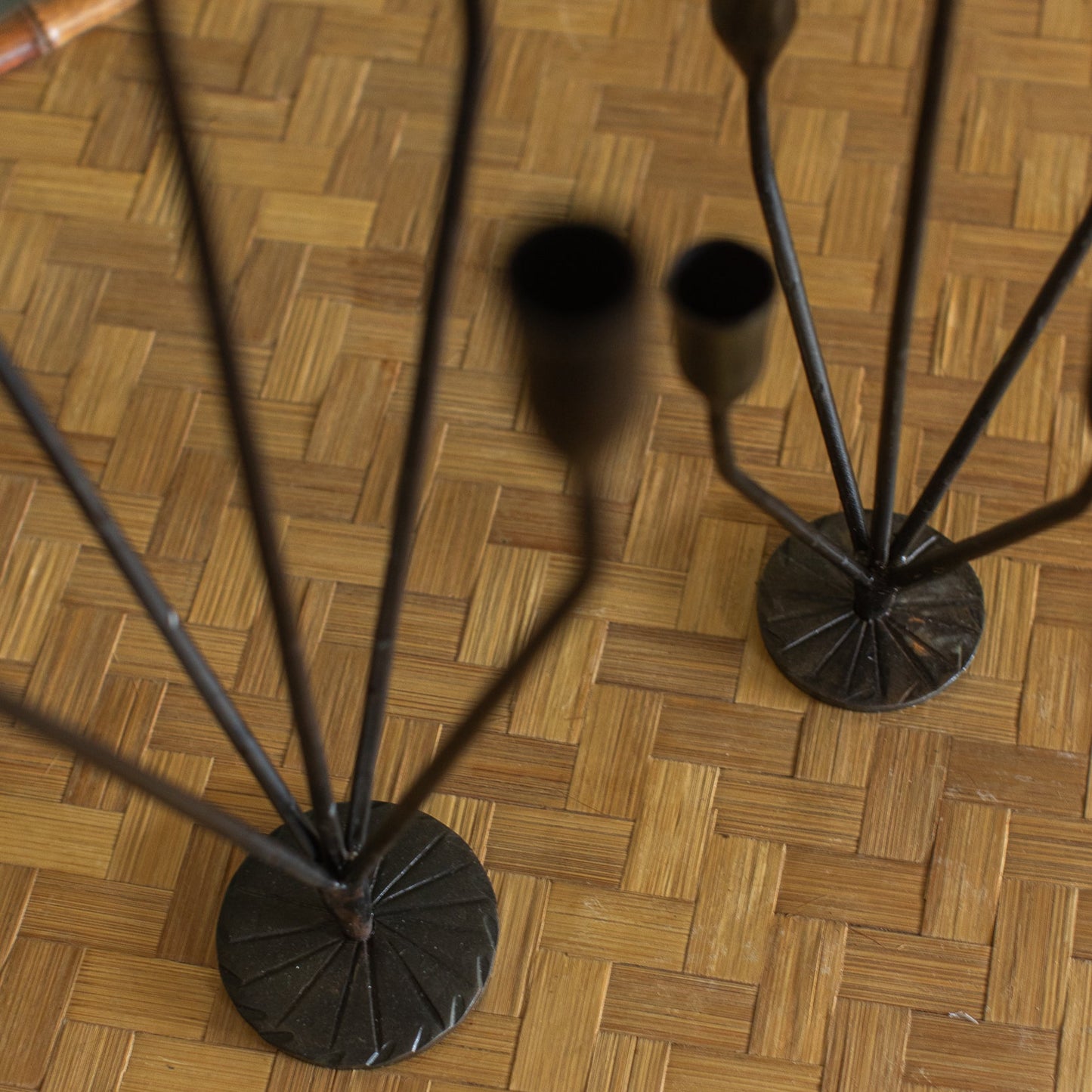 Hand-Forged Iron Candleholders
