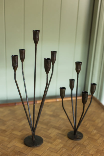 Hand-Forged Iron Candleholders