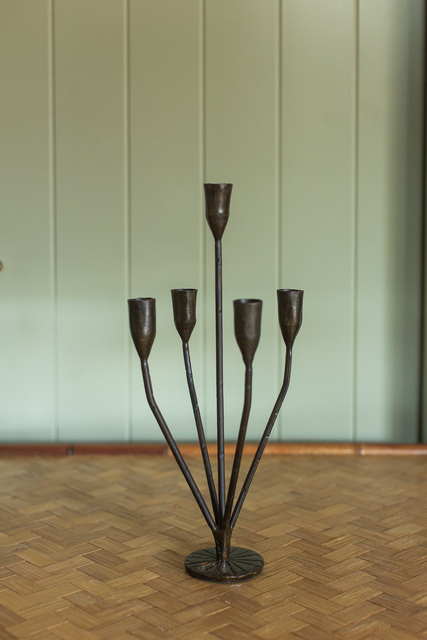 Hand-Forged Iron Candleholders