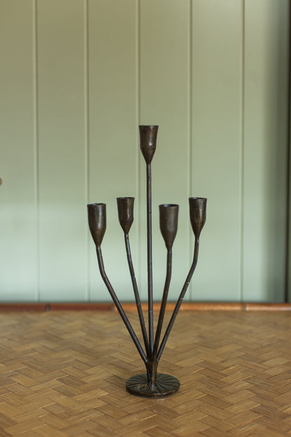 Hand-Forged Iron Candleholders