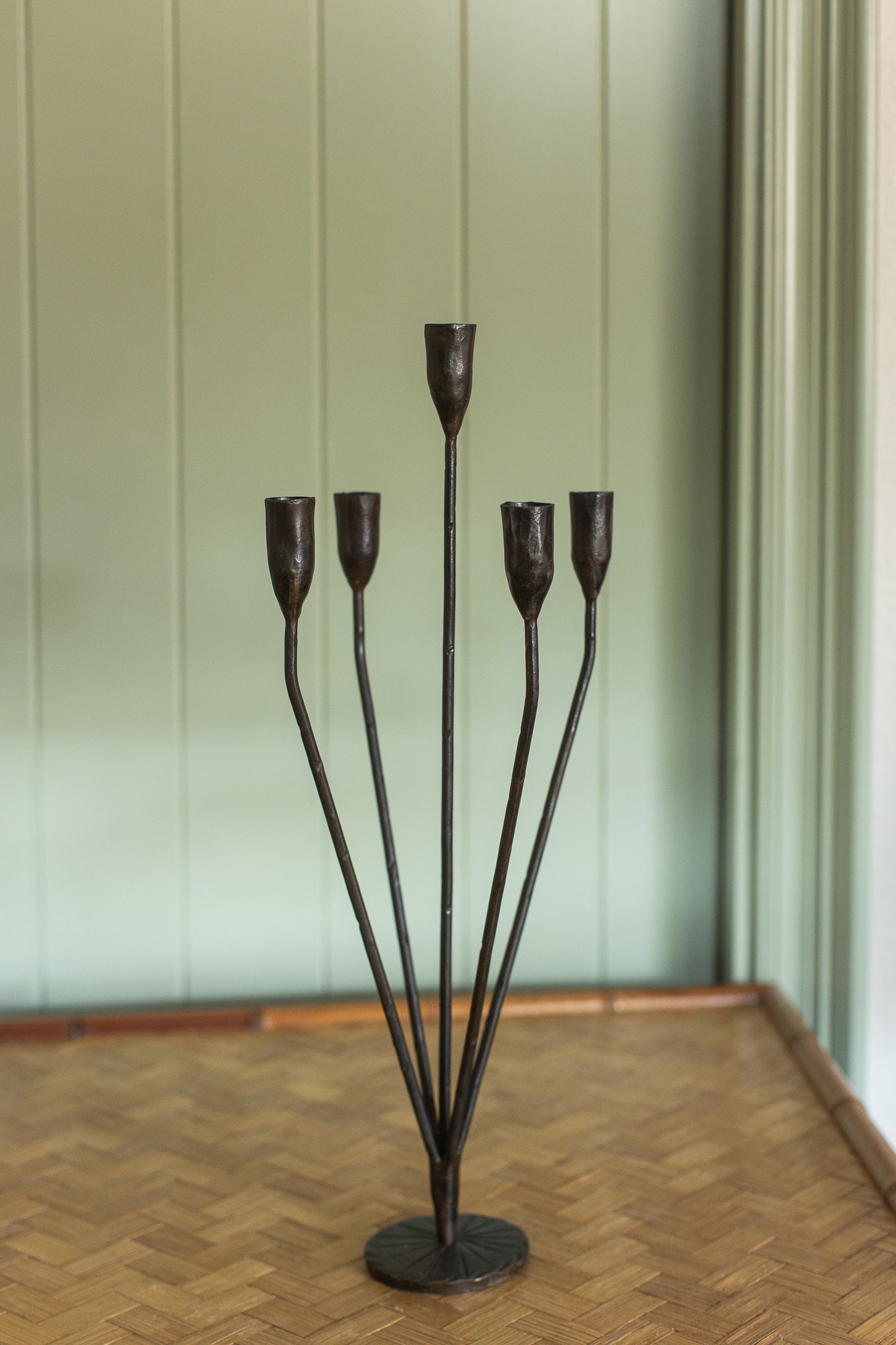 Hand-Forged Iron Candleholders