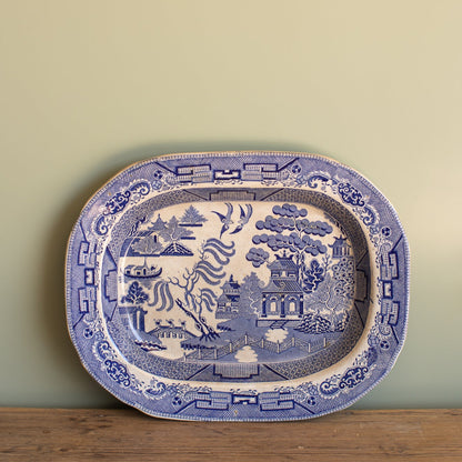 Vintage Blue Willow Platter