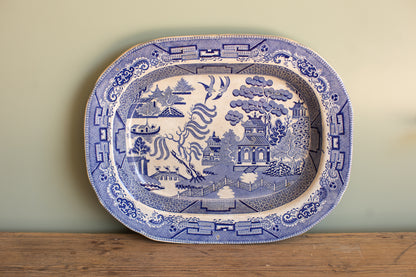 Vintage Blue Willow Platter