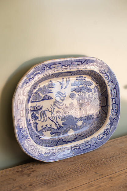 Vintage Blue Willow Platter