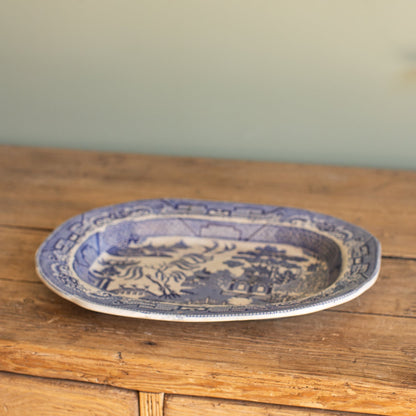 Vintage Blue Willow Platter