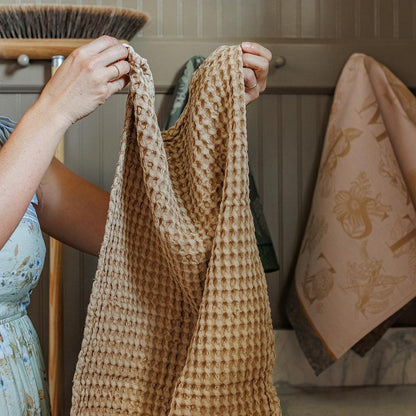 Waffle Weave Dish Towels, Camel