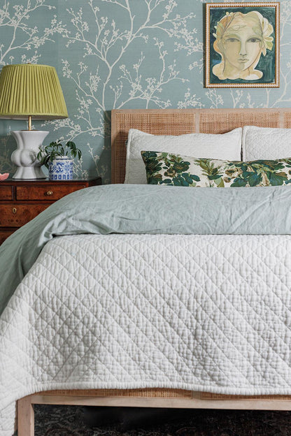 Quilted Linen Bedding Collection, White