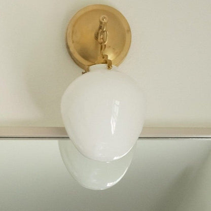 Katie Small Acorn Sconce - white glass