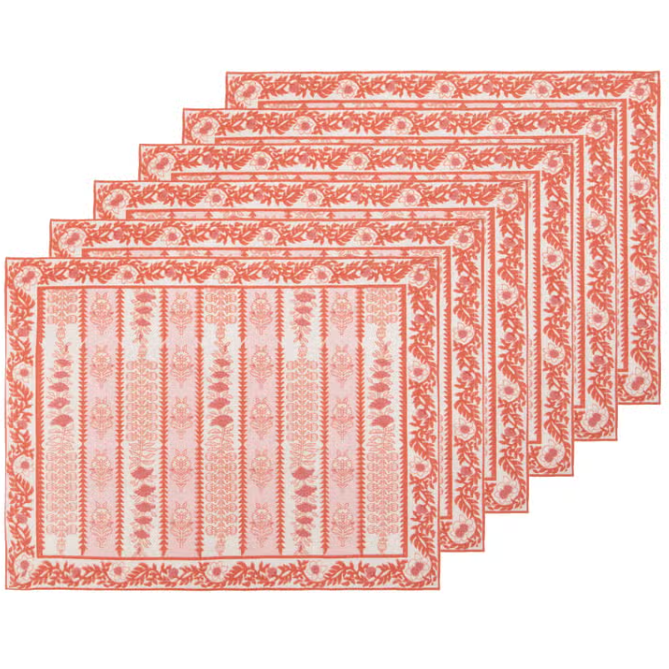 Avignon Pink Placemats, Set of 6