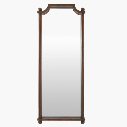 Ball Finial Floor Length Mirror - OAKSTREET SHOPPE