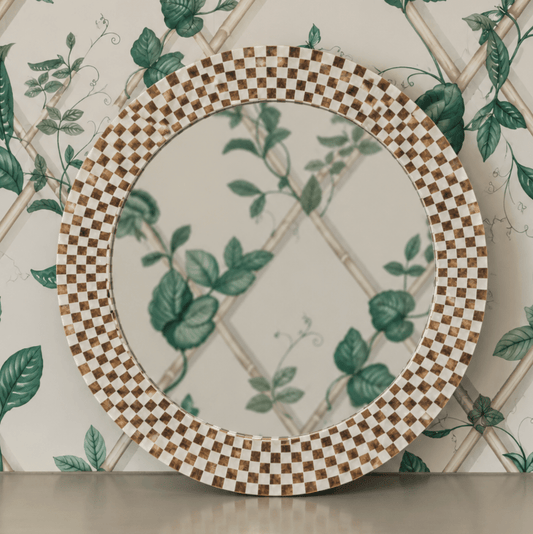 Mosaic Checkered Mirror - OAKSTREET SHOPPE