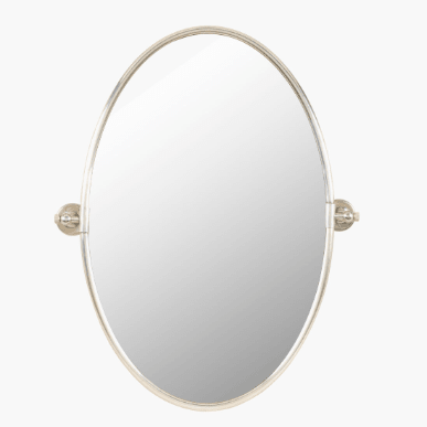 Silver Oval Pivot Mirror - OAKSTREET SHOPPE