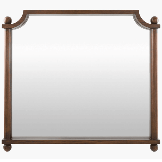 Ball Finial Entry Mirror - OAKSTREET SHOPPE