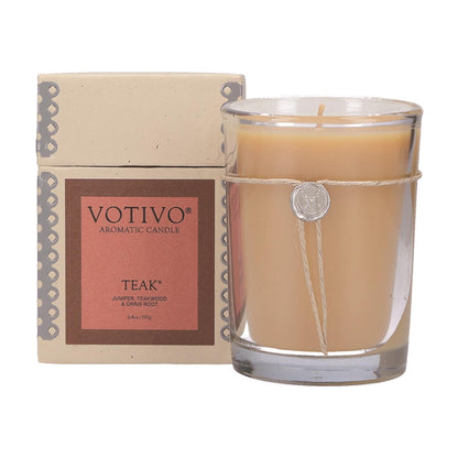 Votivo Glass Candle, Teak